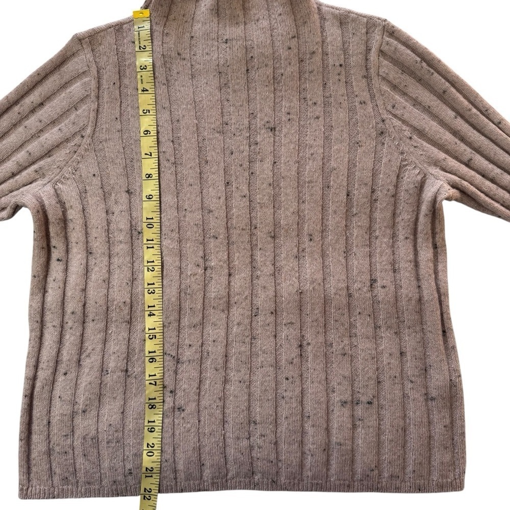 Madewell Dovegal Evercrest  Pink Speckled Ribbed Turtleneck Medium Sweater - Picture 4 of 7